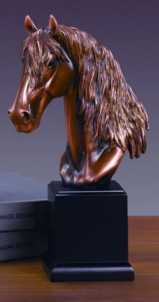 Horse Bust Head Sculpture Equestrian Statue Bronze